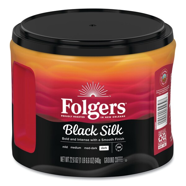 Folgers Coffee, Black Silk, 24.2 oz Canister, PK6 2550020540CT Zoro